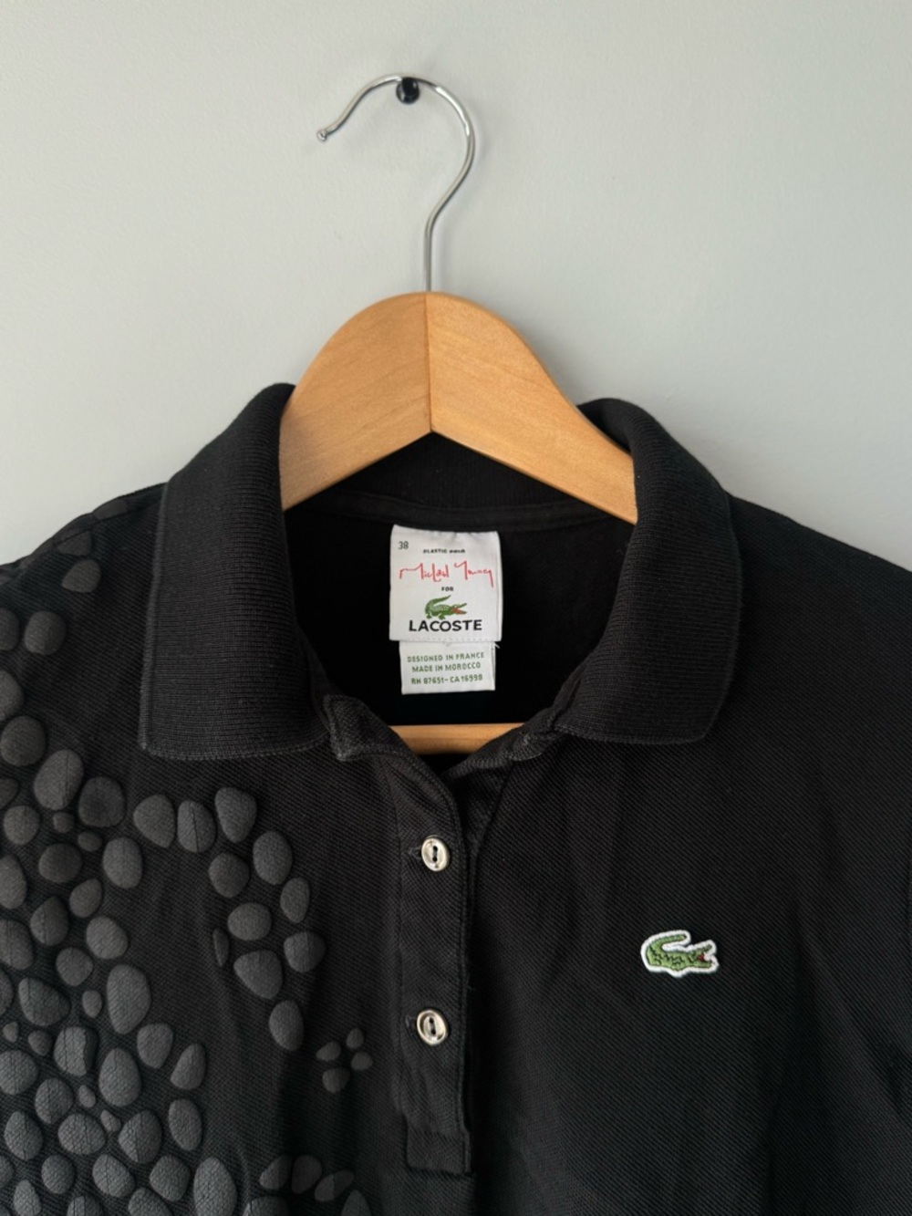 (S) Lacoste Black Short Sleeve Polo Top - Picture 2 of 6